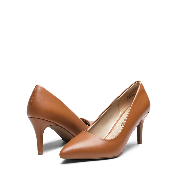 Pointed Toe Classic Stiletto High Heel Pumps - BROWN PU - 3