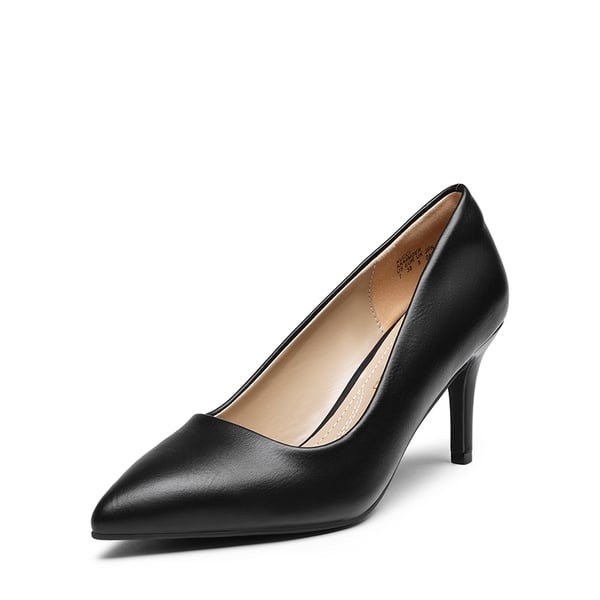 Pointed Toe Classic Stiletto High Heel Pumps - BLACK PU -  0