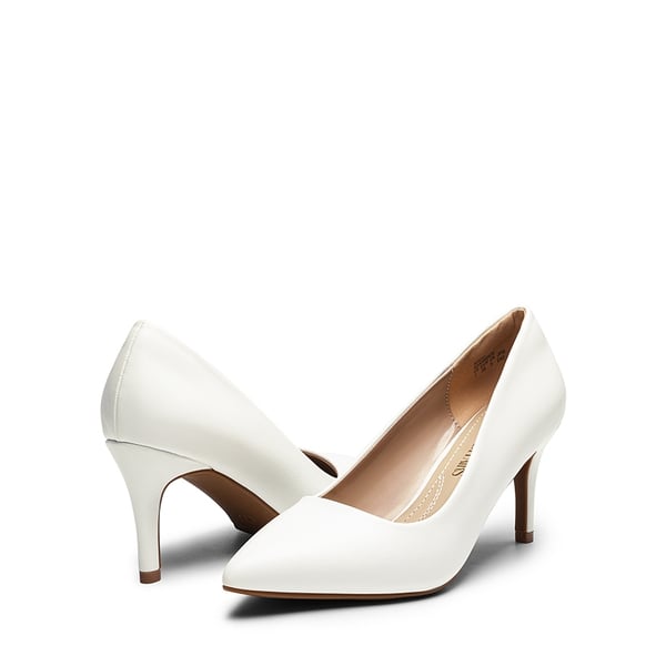 Pointed Toe Classic Stiletto High Heel Pumps - WHITE PU - 3
