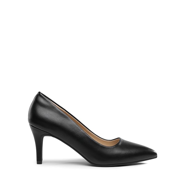 Pointed Toe Classic Stiletto High Heel Pumps - BLACK PU - 1