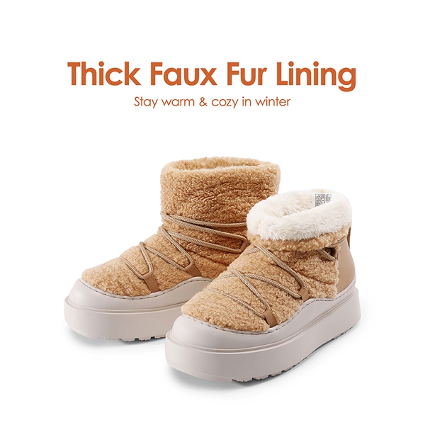 Outdoor Faux Fur Snow boots - TAN-FURRY - 6