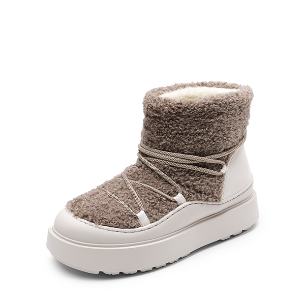 Outdoor Faux Fur Snow boots - KHAKI-FURRY -  0