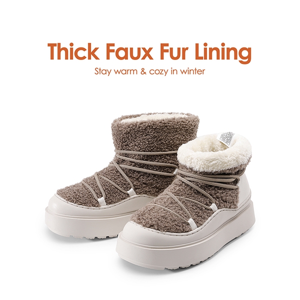 Outdoor Faux Fur Snow boots - KHAKI-FURRY - 6
