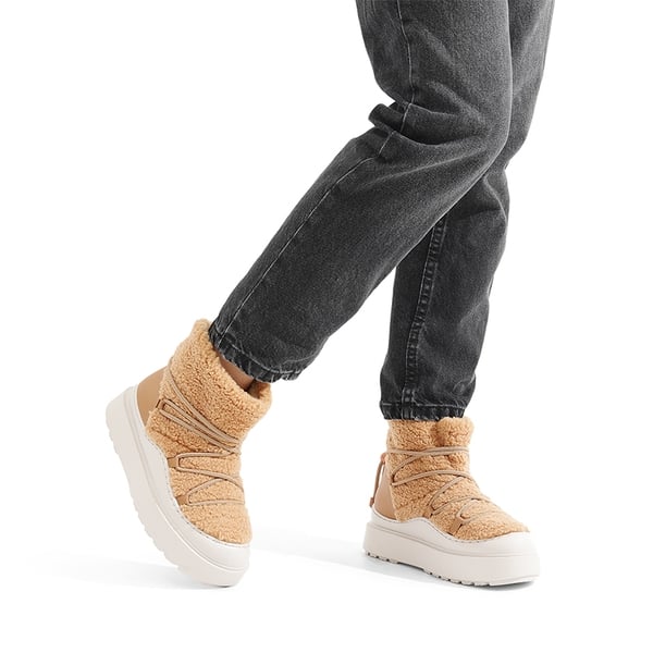 Outdoor Faux Fur Snow boots - TAN-FURRY - 1