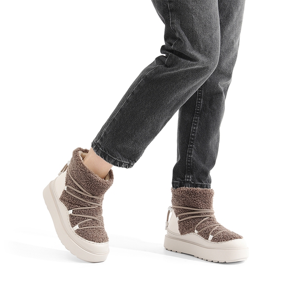Outdoor Faux Fur Snow boots - KHAKI-FURRY - 1
