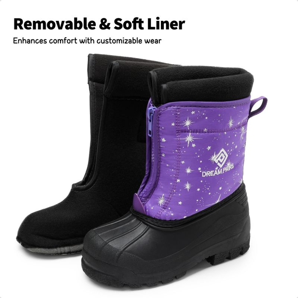 Kids Waterproof Snow Boots for boys and girls - PURPLE MULTI - 1