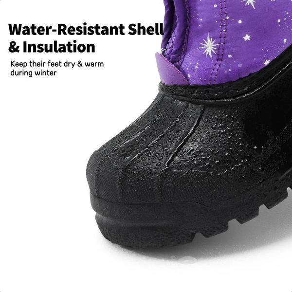 Kids Waterproof Snow Boots for boys and girls - PURPLE MULTI - 3