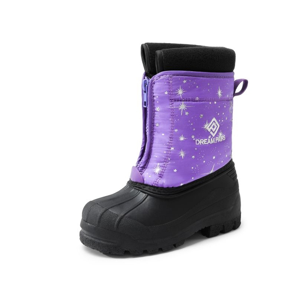Kids Waterproof Snow Boots for boys and girls - PURPLE MULTI -  0