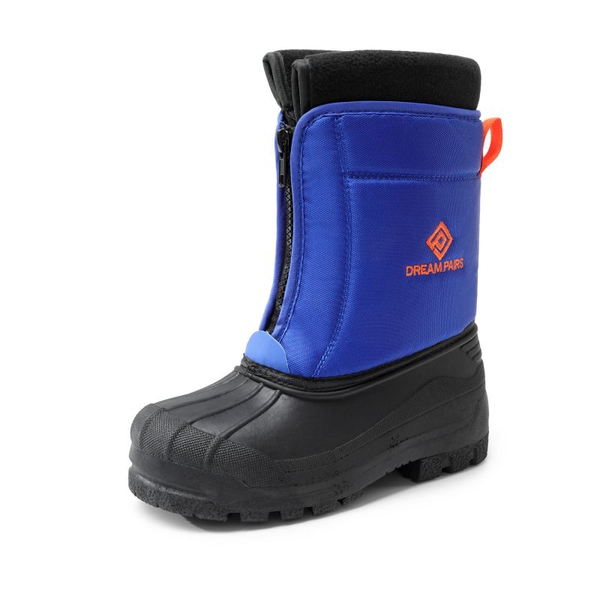 Kids Waterproof Snow Boots for boys and girls - ROYAL BLUE ORANGE -  0