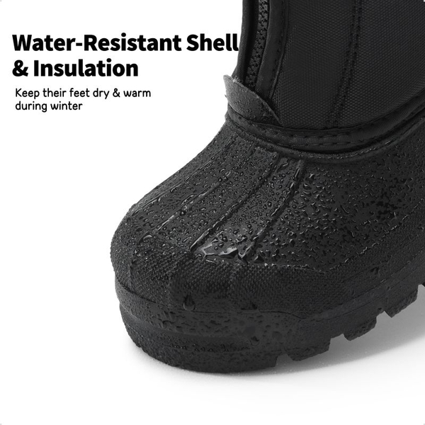 Kids Waterproof Snow Boots for boys and girls - BLACK NEON GREEN - 3