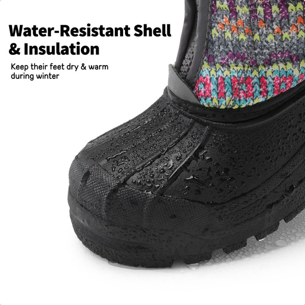 Kids Waterproof Snow Boots for boys and girls - GREY MULTI - 3