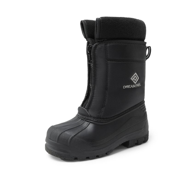 Kids Waterproof Snow Boots for boys and girls - BLACK -  0