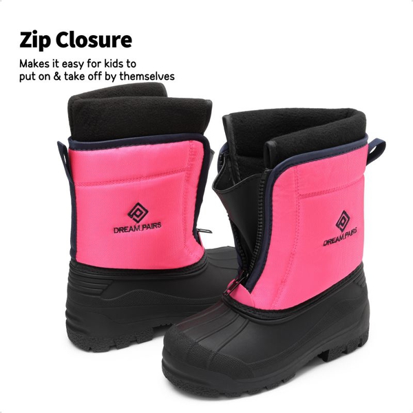 Kids Waterproof Snow Boots for boys and girls - FUCHSIA MULTI - 2