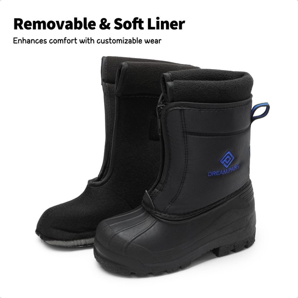 Kids Waterproof Snow Boots for boys and girls - BLACK ROYAL - 1