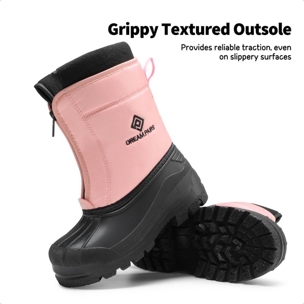 Kids Waterproof Snow Boots for boys and girls - PINK - 4