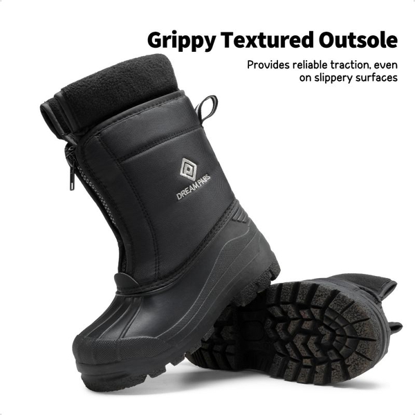 Kids Waterproof Snow Boots for boys and girls - BLACK - 4