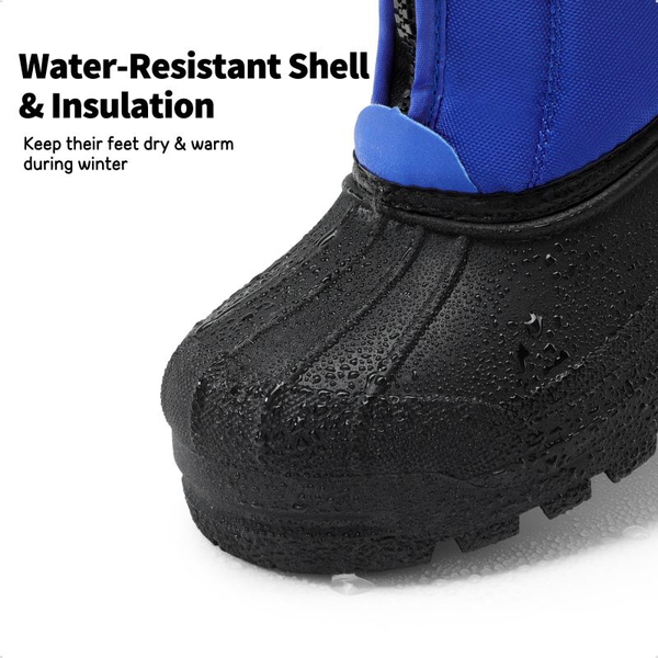 Kids Waterproof Snow Boots for boys and girls - ROYAL BLUE ORANGE - 3