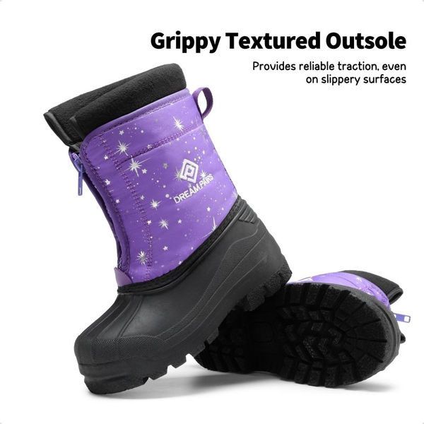 Kids Waterproof Snow Boots for boys and girls - PURPLE MULTI - 4