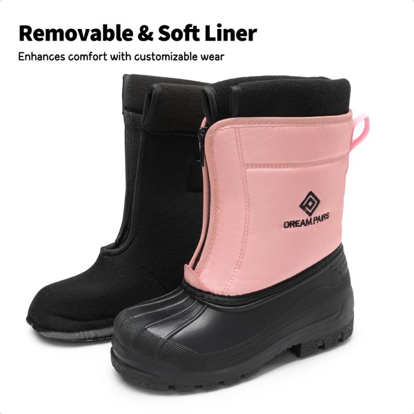 Kids Waterproof Snow Boots for boys and girls - PINK - 1