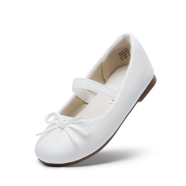Girl's Ballerina Flat Shoes - WHITE-PU -  0