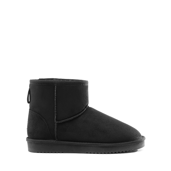 [FuzzyClassic I Low Boot] Faux Fur Lined Suede Snow Boots - BLACK - 3