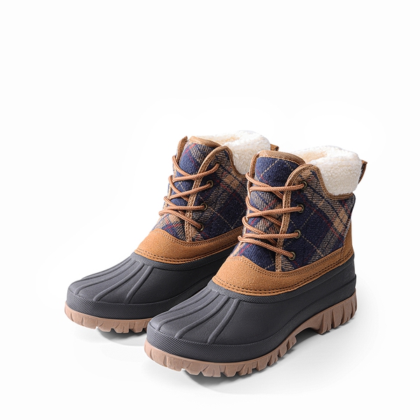 Faux Fur Lined Duck Snow Boots - TAN - 6