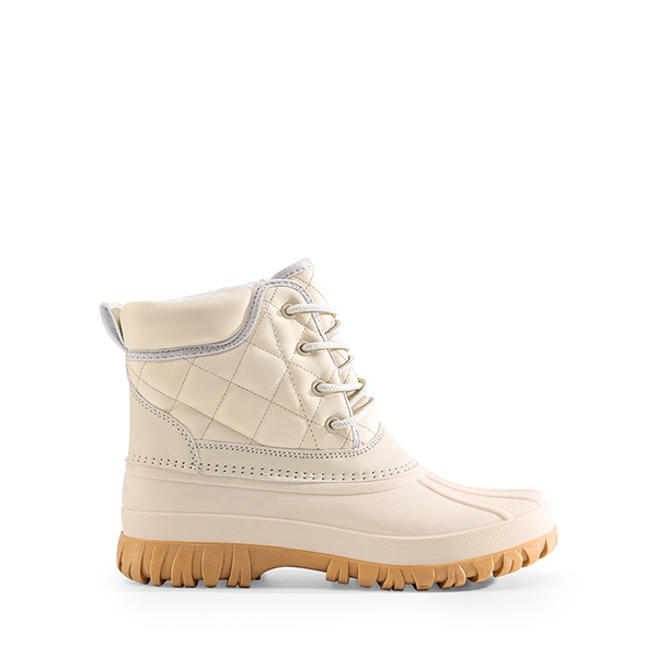 Faux Fur Lined Duck Snow Boots - BEIGE - 3