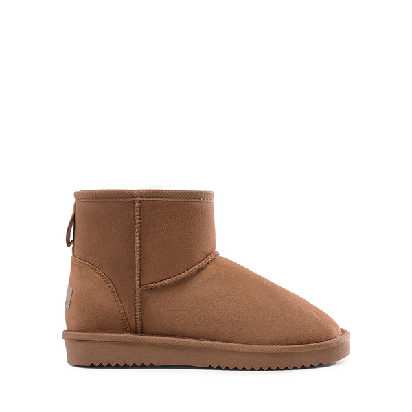 [FuzzyClassic I Low Boot] Faux Fur Lined Suede Snow Boots - CAMEL - 3