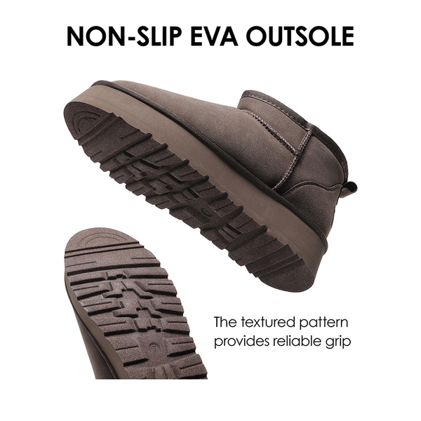 Faux Fur Lined Slip On Snow Boots - TAUPE - 6