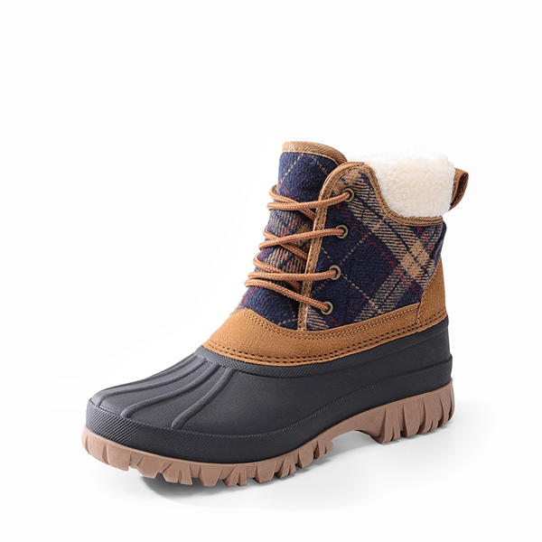 Faux Fur Lined Duck Snow Boots - TAN -  0