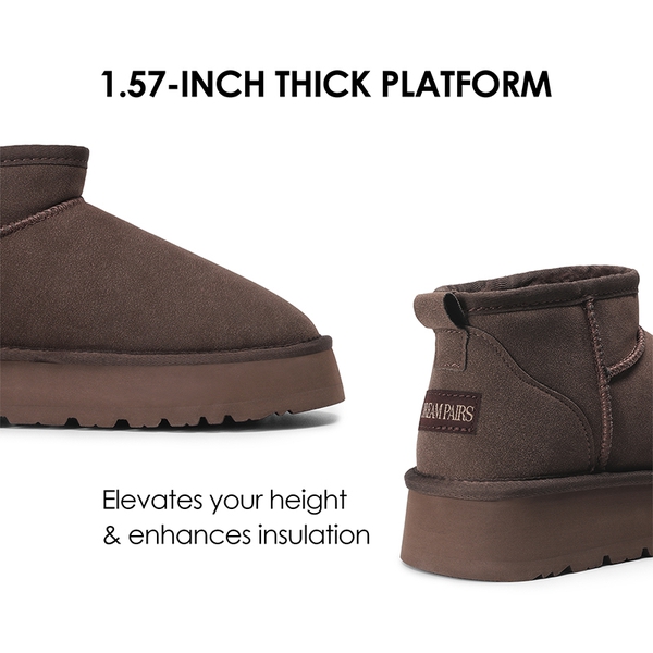 Faux Fur Lined Slip On Snow Boots - TAUPE - 3