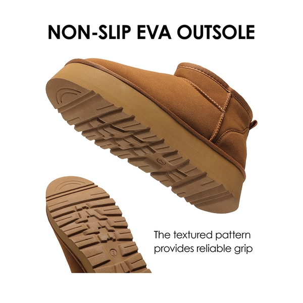 Faux Fur Lined Slip On Snow Boots - CHESTNUT - 6