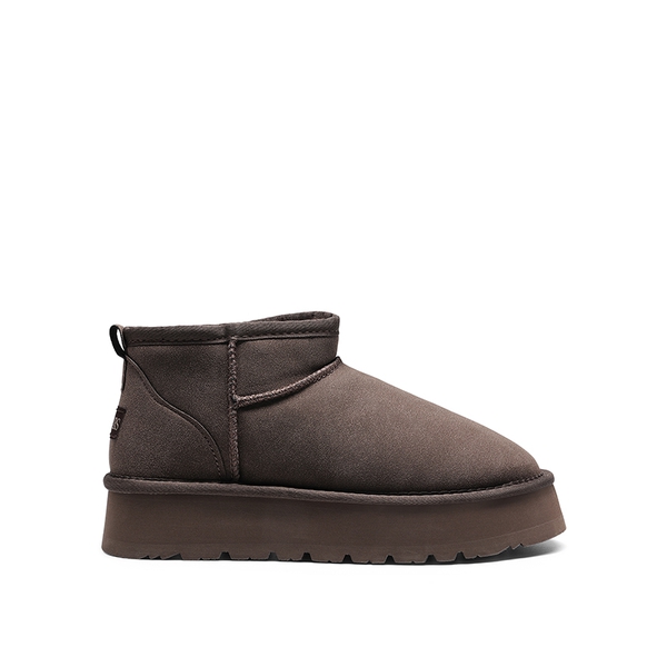 Faux Fur Lined Slip On Snow Boots - TAUPE - 4