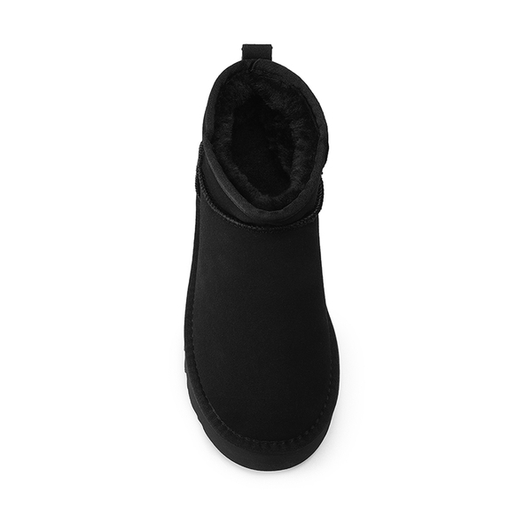 Faux Fur Lined Slip On Snow Boots - BLACK - 5