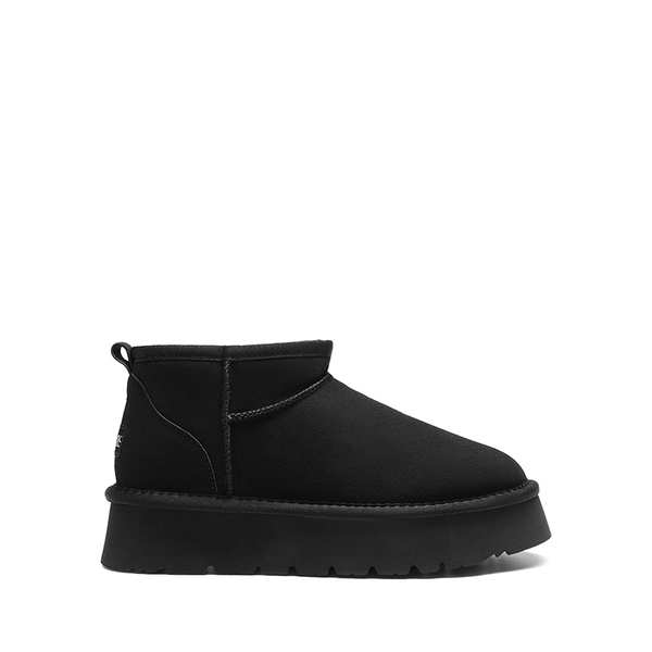 Faux Fur Lined Slip On Snow Boots - BLACK - 4
