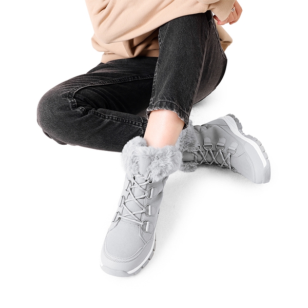 Non-Slip Cozy Outdoor Snow Boots - LIGHT GREY - 1