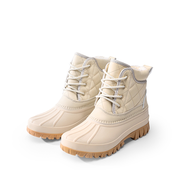 Faux Fur Lined Duck Snow Boots - BEIGE - 6