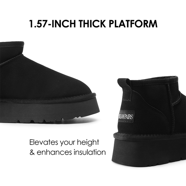 Faux Fur Lined Slip On Snow Boots - BLACK - 3