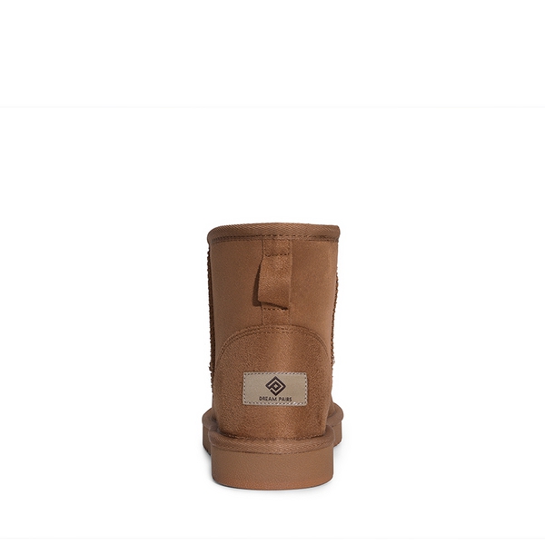 [FuzzyClassic I Low Boot] Faux Fur Lined Suede Snow Boots - CAMEL - 4
