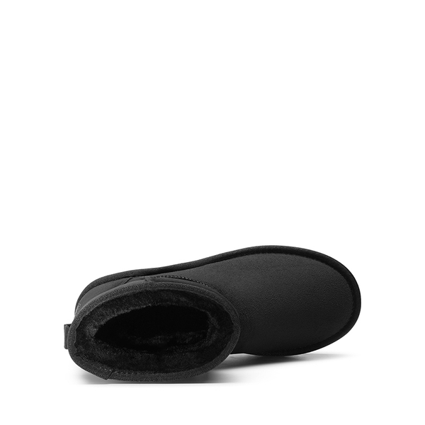 [FuzzyClassic I Low Boot] Faux Fur Lined Suede Snow Boots - BLACK - 5