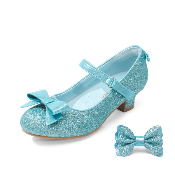 Girls Mary Jane Low Heel Dress Shoes - BLUE -  0