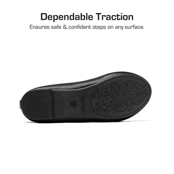 Girls Ankle-Strap Ballerina Flat Shoes - BLACK - 3