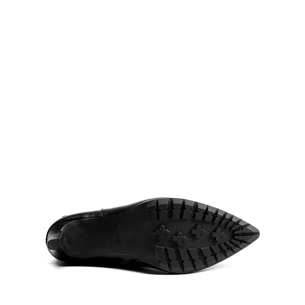 Wrinkle Design Pointed Toe Mid Calf Boots - BLACK - 6