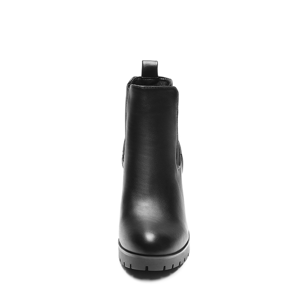 High Heel Chunky Chelsea Boots - BLACK - 4