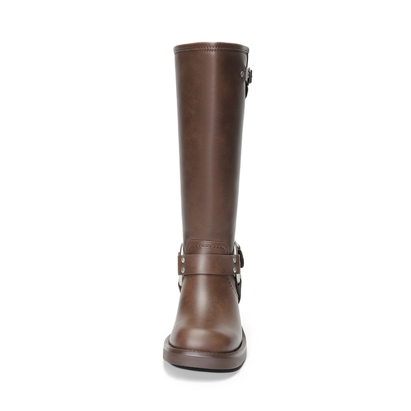 Knee-high Motorcycle Boots - BROWN - 3