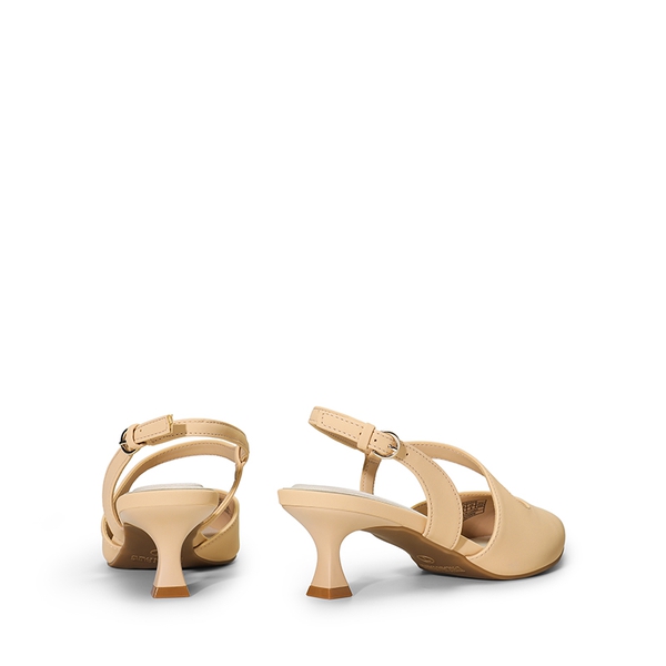 Kitten Heel Slingback Pumps - NUDE-NUBUCK - 5