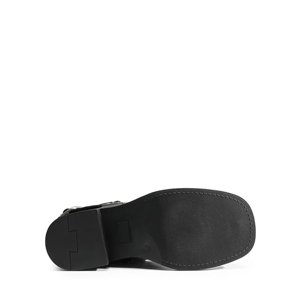 Knee-high Motorcycle Boots - BLACK - 4