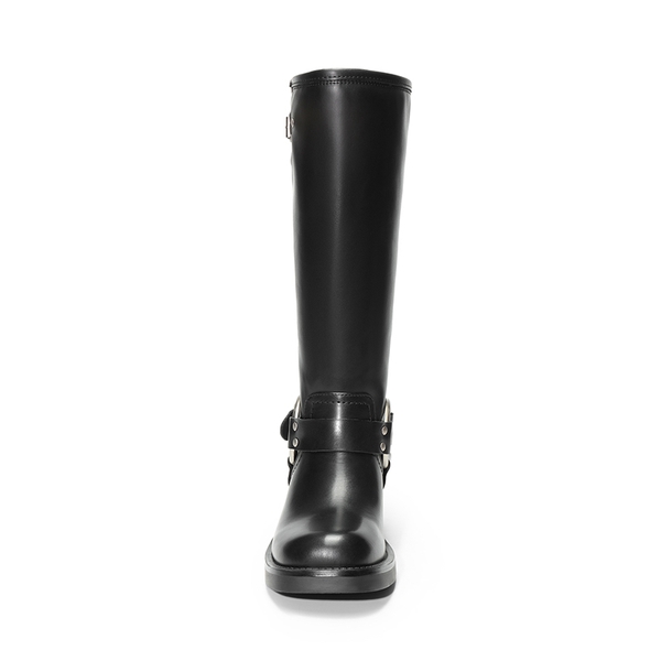 Knee-high Motorcycle Boots - BLACK - 3