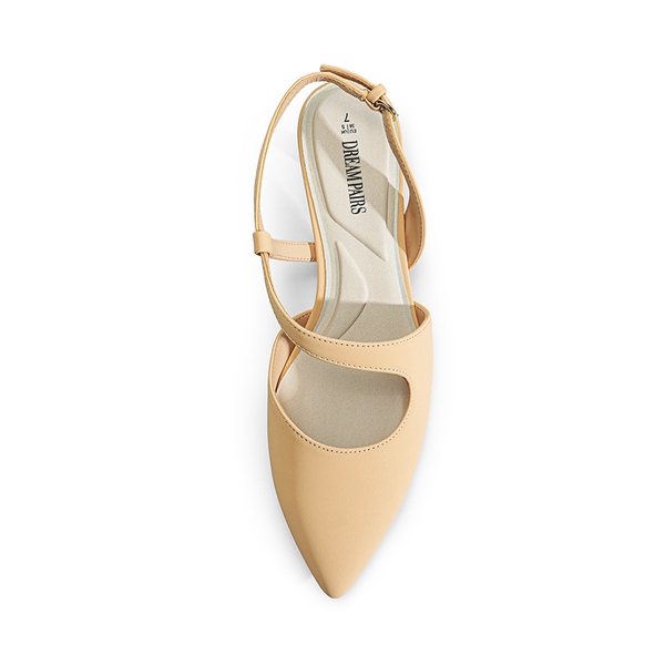 Kitten Heel Slingback Pumps - NUDE-NUBUCK - 4