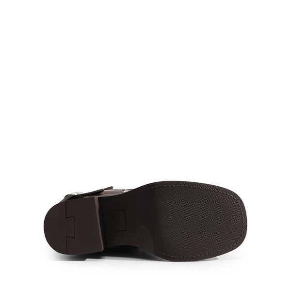 Buckle Straps Moto Boots - BROWN - 7
